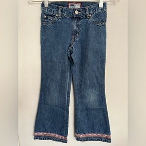 Girls size 6 Old Navy Jeans with ankle embroidery